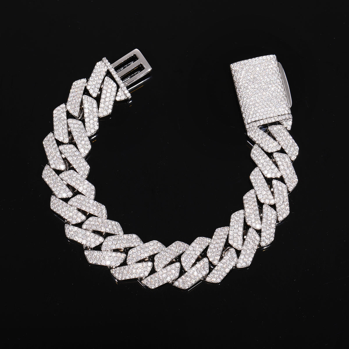 Iced Out Moissanite Diamond Shape Cuban Link Bracelet for Men and Women product image
