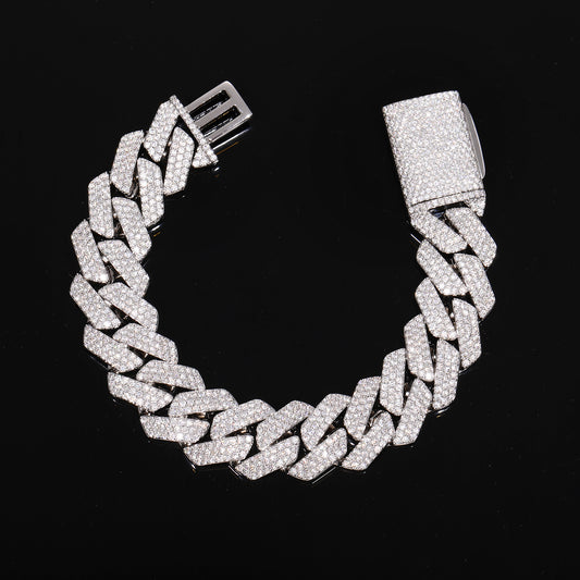 Iced Out Moissanite Diamond Shape Cuban Link Bracelet for Men and Women alternate product image