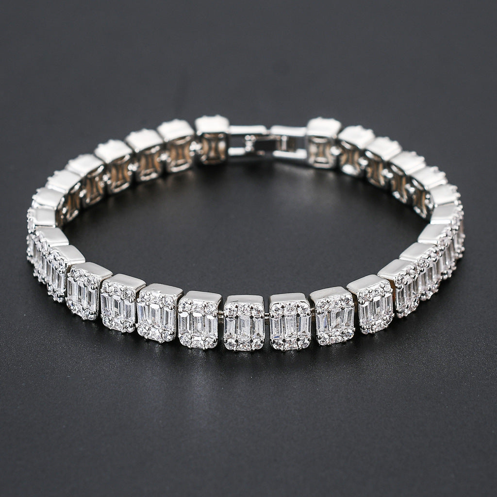 Hip Hop Iced Link Copper Bracelet for Men