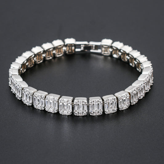Hip Hop Iced Link Copper Bracelet for Men