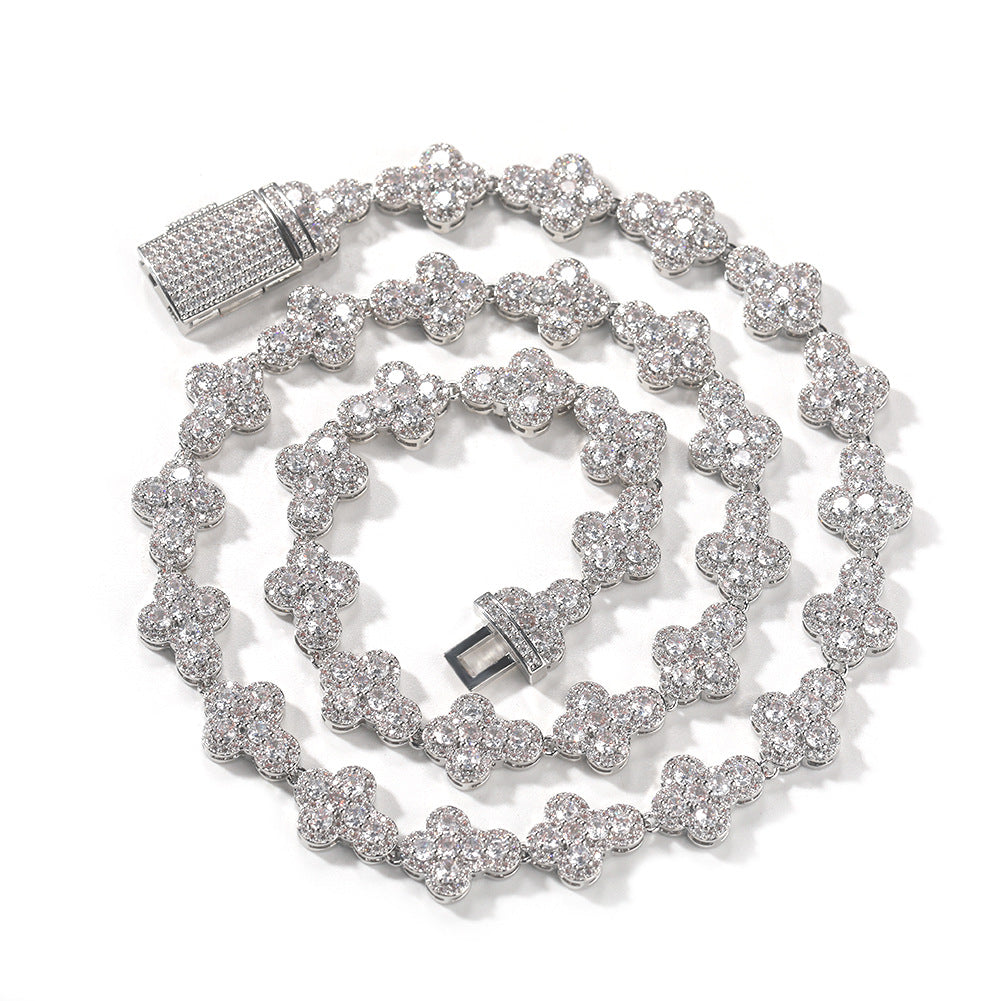 Men’s Iced Out Cross Necklace & Bracelet Set with Cubic Zirconia Pendant Chain in Gold or Silver product image