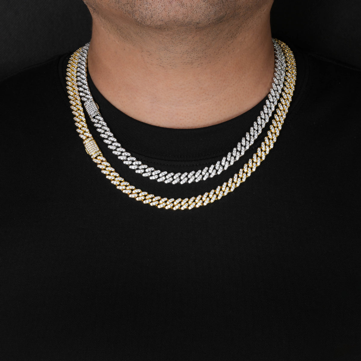 8MM Iced Out Cuban Link Chain Bracelet or Necklace, Zirconia, Unisex product image