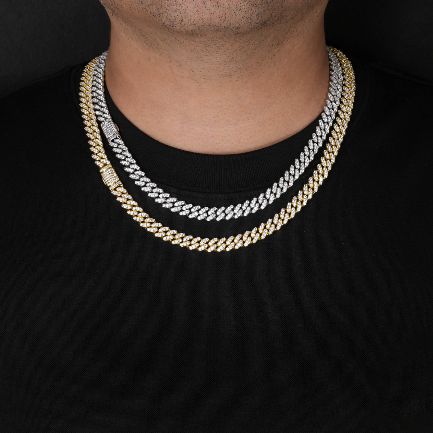 8MM Iced Out Cuban Link Chain Bracelet or Necklace, Zirconia, Unisex