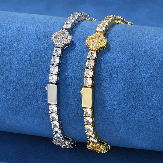 Clover Cluster CZ Tennis Hip Hop Necklace or Bracelet with Copper Base - CHA306 alternate product image