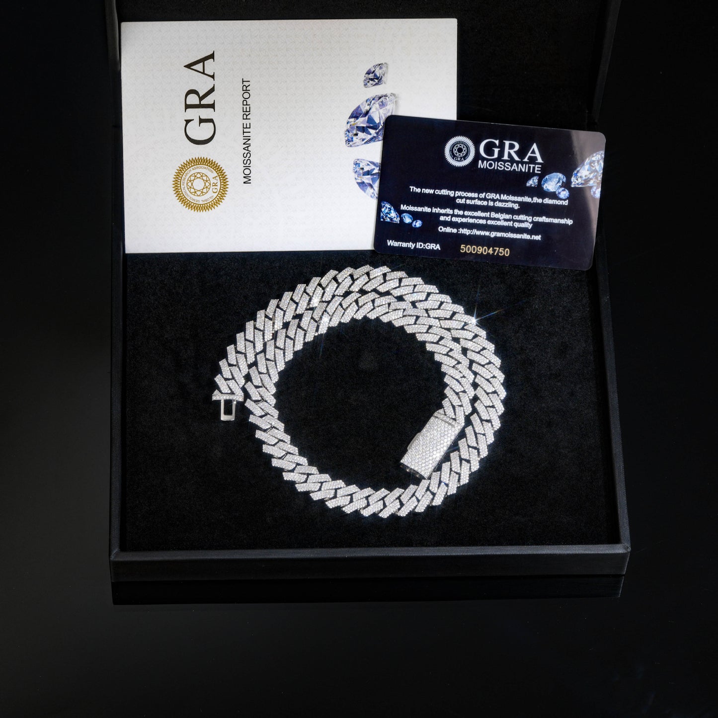 Moissanite Cuban Link Chain Bracelet 12mm, Hip Hop Necklace Option