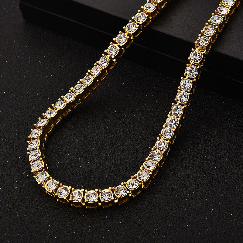 Hip Hop Tennis Chain Alloy Necklace for Men