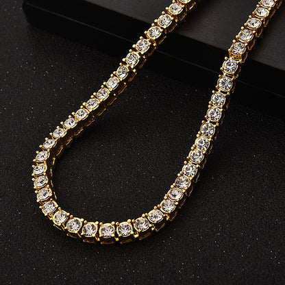 Hip Hop Tennis Chain Alloy Necklace for Men