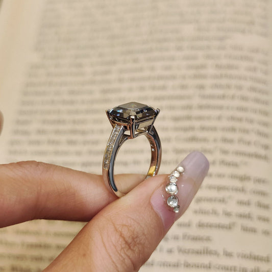 5 Carat Asscher Cut Moissanite Ring, S925 Sterling Silver alternate product image