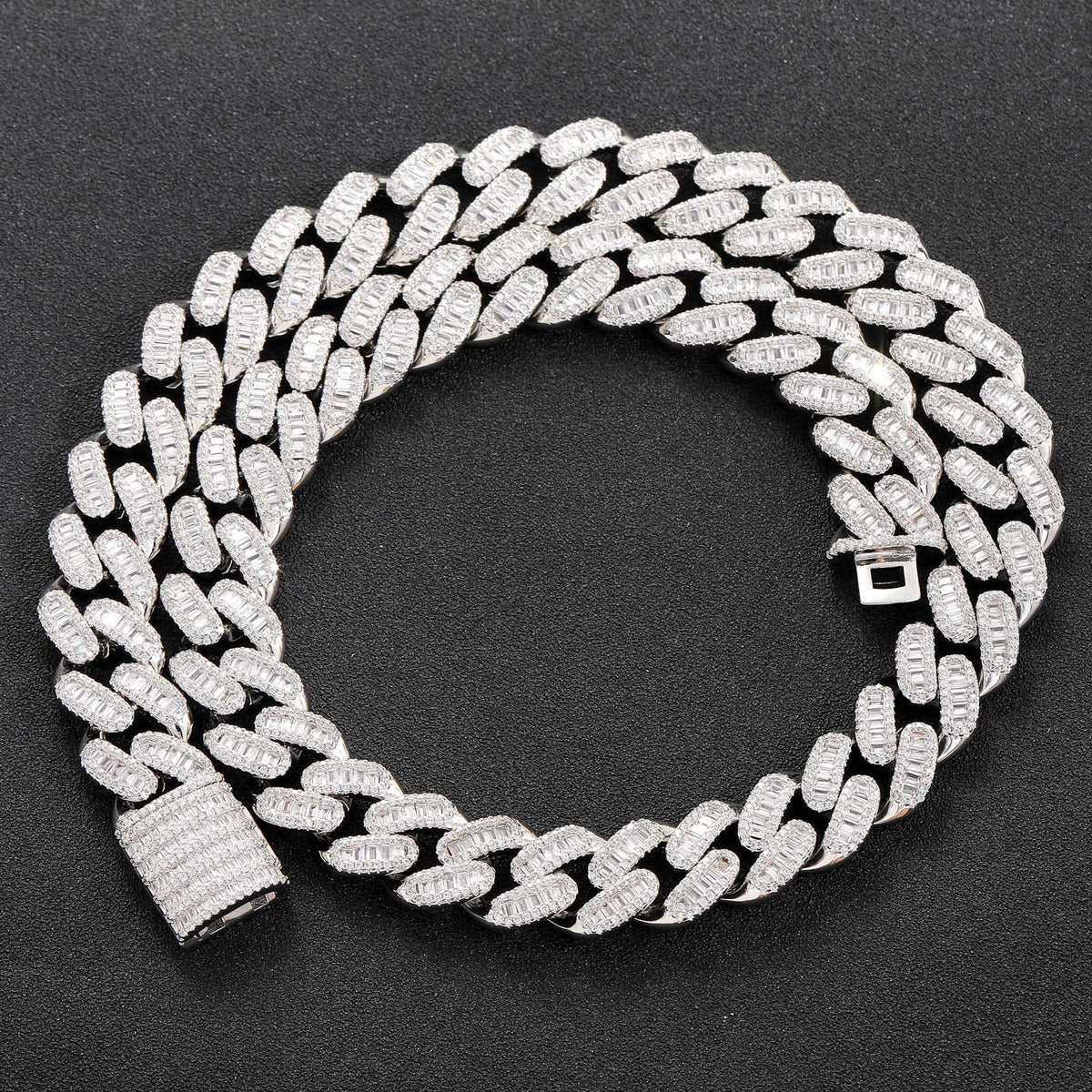Hip Hop Light Luxury Diamond Shape Cuban Link Copper Necklace for Men product image