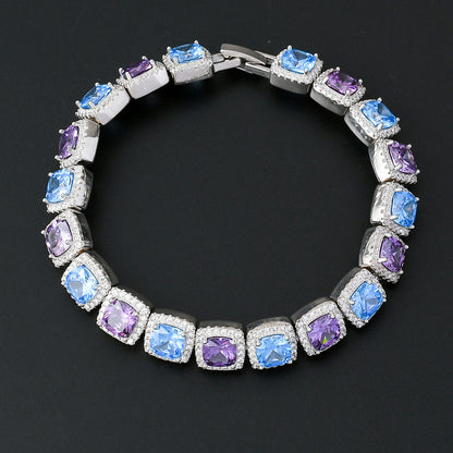 Hip Hop Light Luxury Iced Link Cubic Zirconia Bracelet for Men and Women