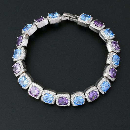 Hip Hop Light Luxury Iced Link Cubic Zirconia Bracelet for Men and Women