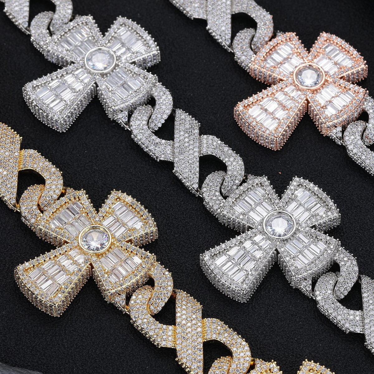 Cuban Link Cross Pendant Necklace, Iced-Out Hip Hop Chain for Men & Women product image