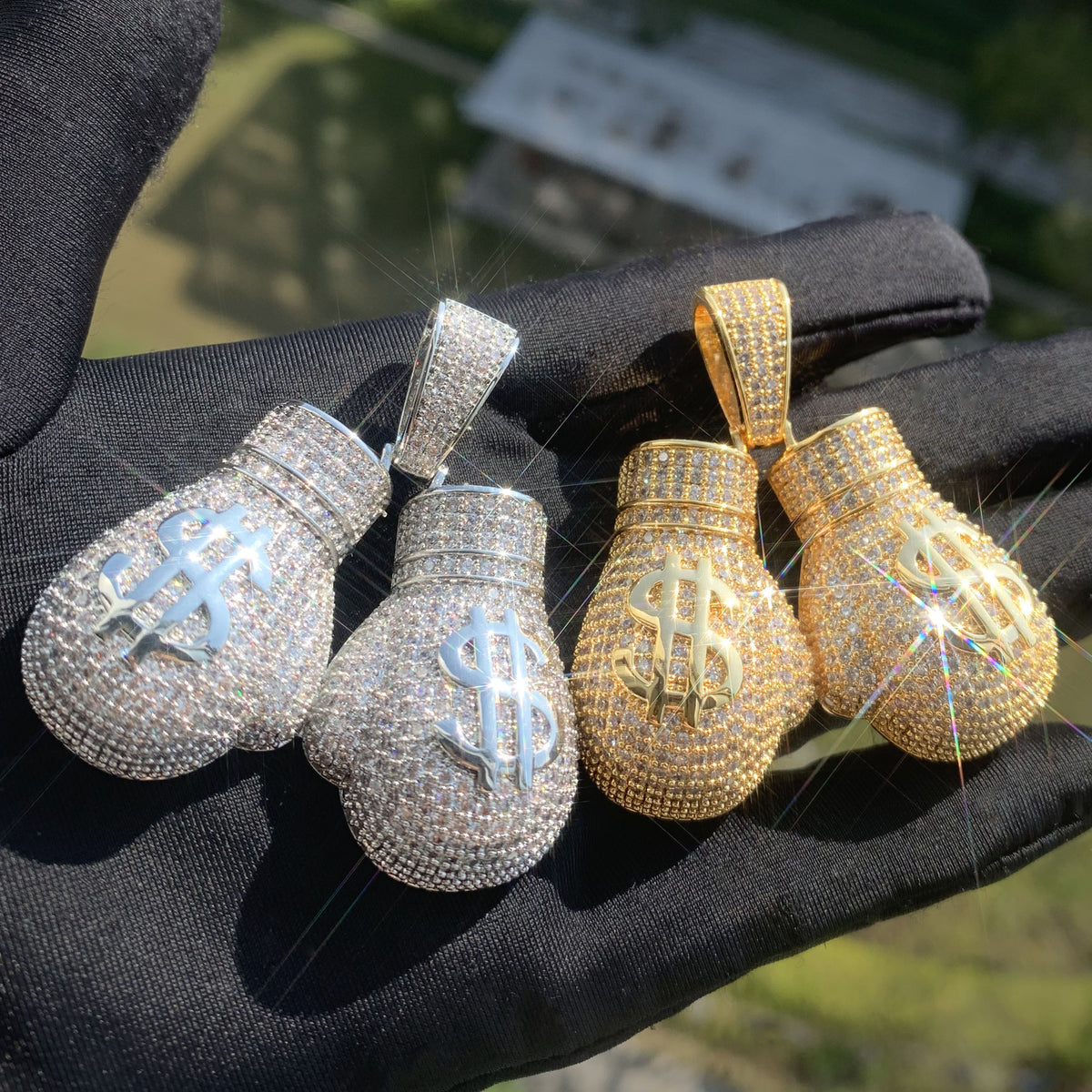 Iced Out Money Bag Pendant Necklace product image