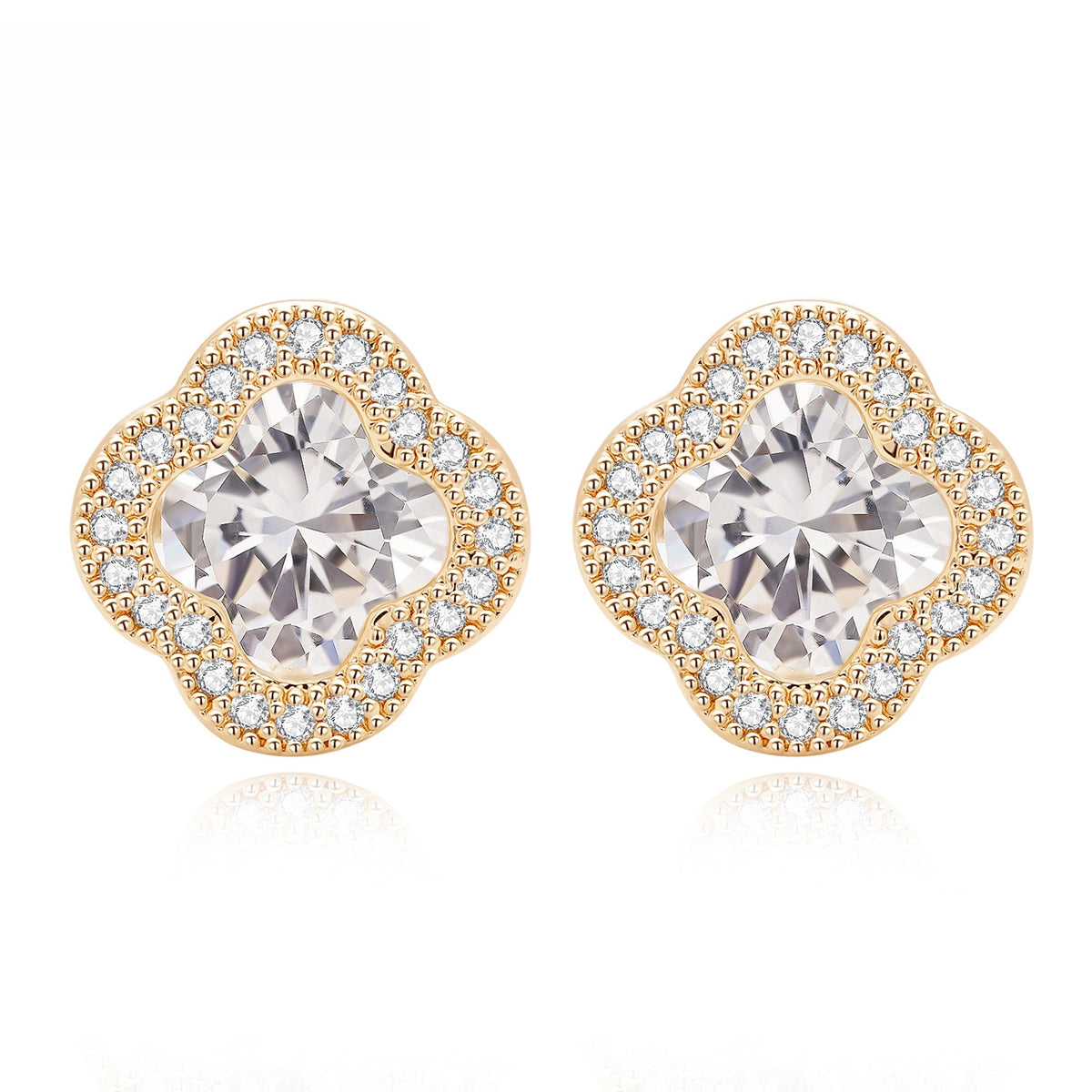 Floral Crystal Stud Earrings for Women product image