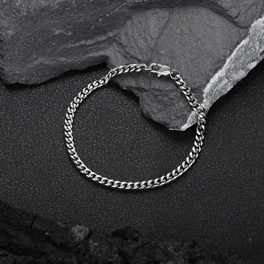 4-9 mm Polished Cuban Stainless steel Bracelet - CHA026 product image