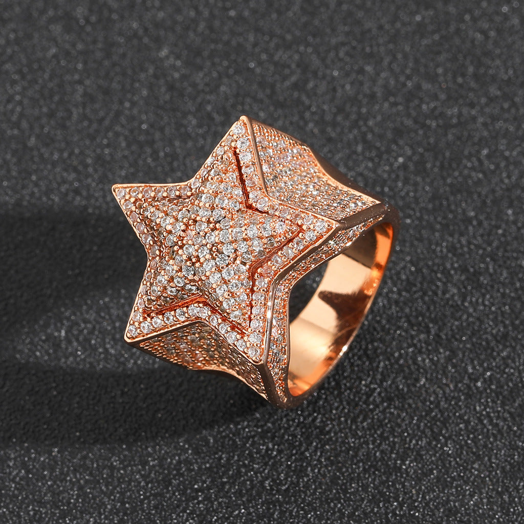 Star Cubic Zirconia Ring for Men