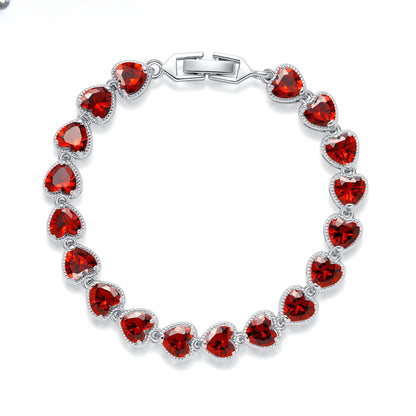 Heart Gem Statement Bracelet for Women