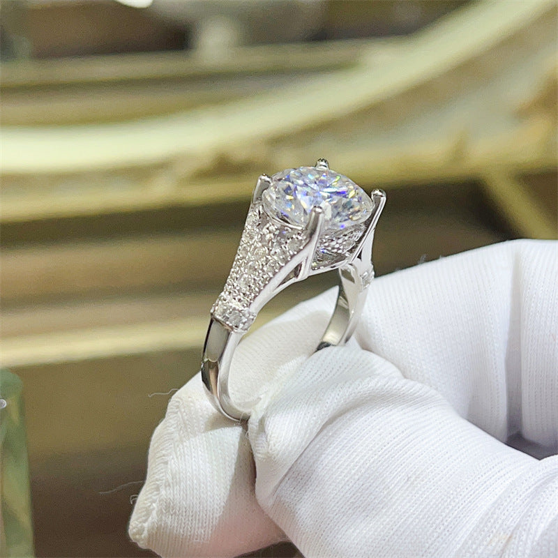 3 Carat Moissanite Ring for Women, Lace-Inspired Halo Engagement Ring product image