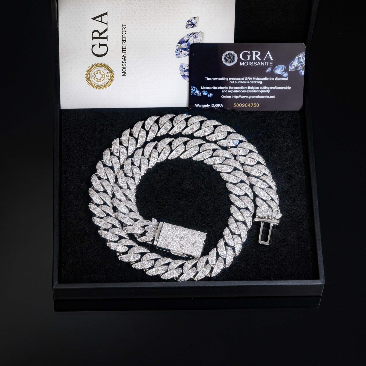 18mm 925 Silver Moissanite Cuban Link Chain Bracelet & Necklace product image