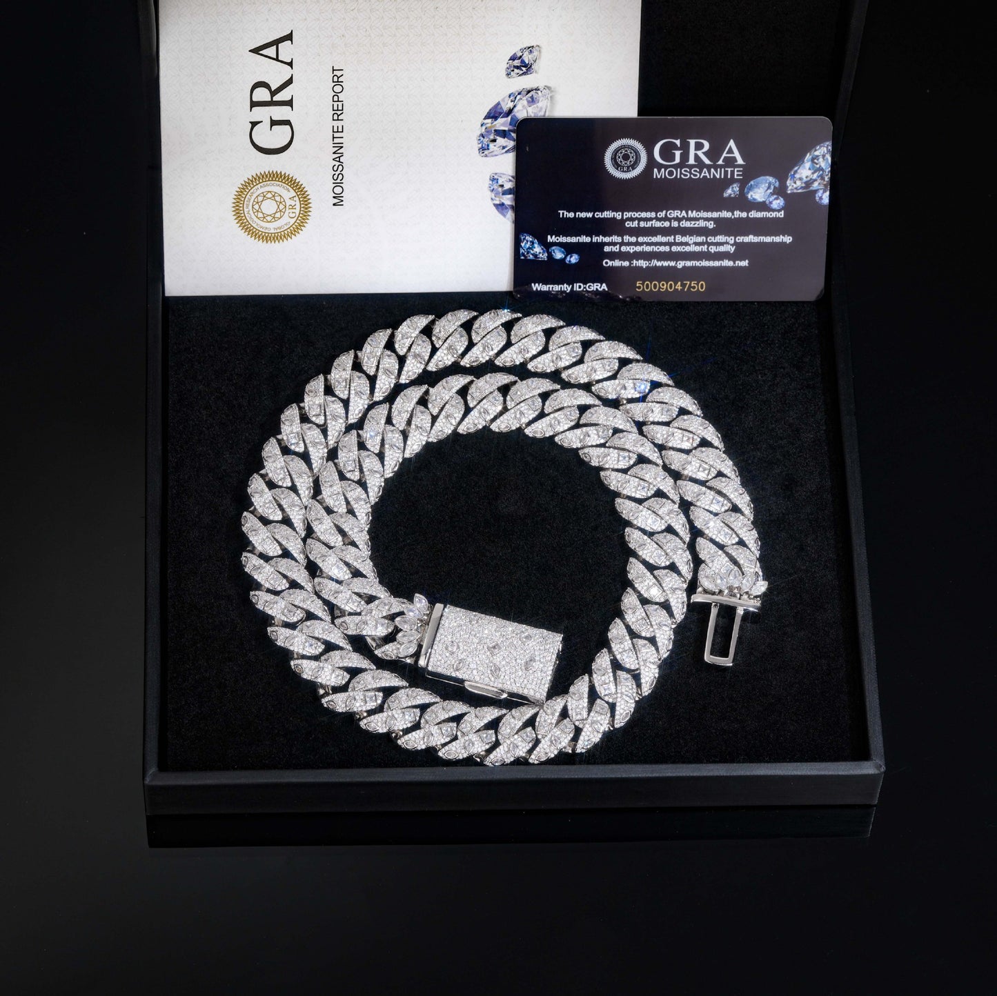 18mm 925 Silver Moissanite Cuban Link Chain Bracelet & Necklace