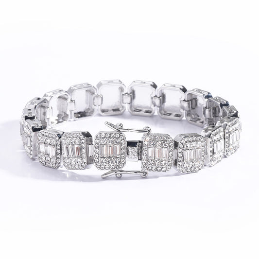 Hip Hop Light Luxury Iced Link Alloy Bracelet for Men