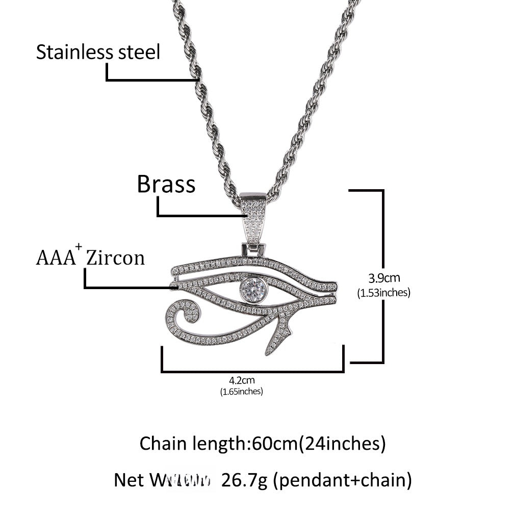 Evil Eye Pendant Necklace with Cubic Zirconia Twist Chain for Women and Men