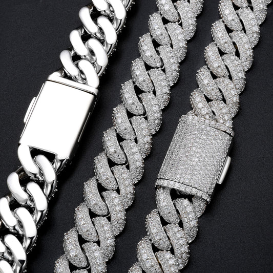 Iced Out Cuban Link Chain Necklace or Bracelet for Men and Women, Cubic Zirconia Hip Hop Jewelry alternate product image