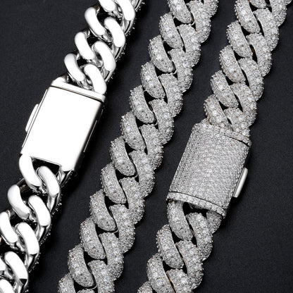Iced Out Cuban Link Chain Necklace or Bracelet for Men and Women, Cubic Zirconia Hip Hop Jewelry