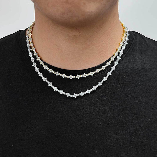 6.5 mm Star-Cluster CZ Tennis Copper Necklace - CHA258 alternate product image