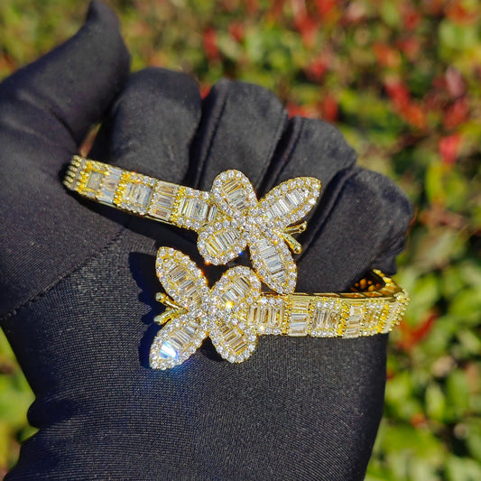 Unisex Iced Out Butterfly Statement Bracelet