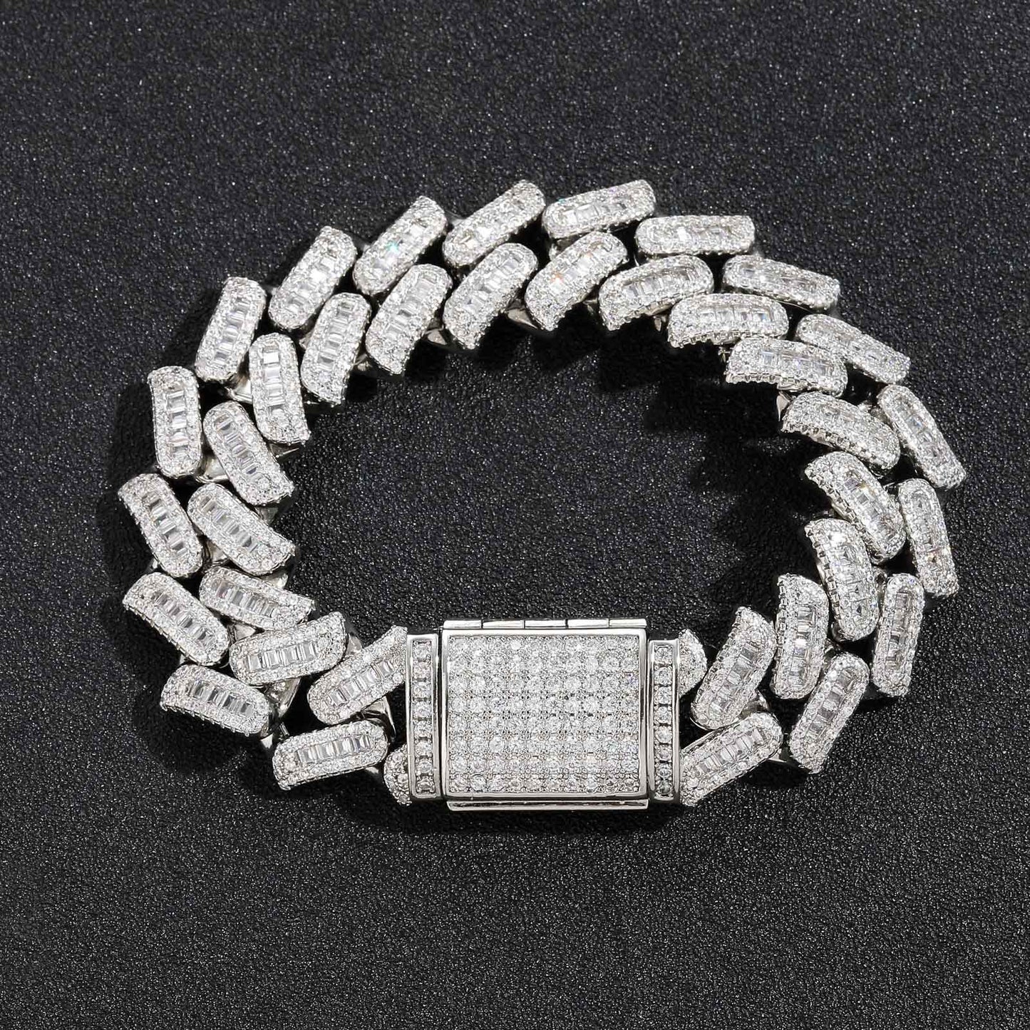 Hip Hop Cuban Link Cubic Zirconia Bracelet for Men