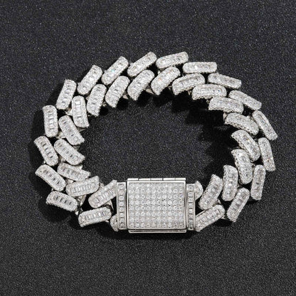 Hip Hop Cuban Link Cubic Zirconia Bracelet for Men