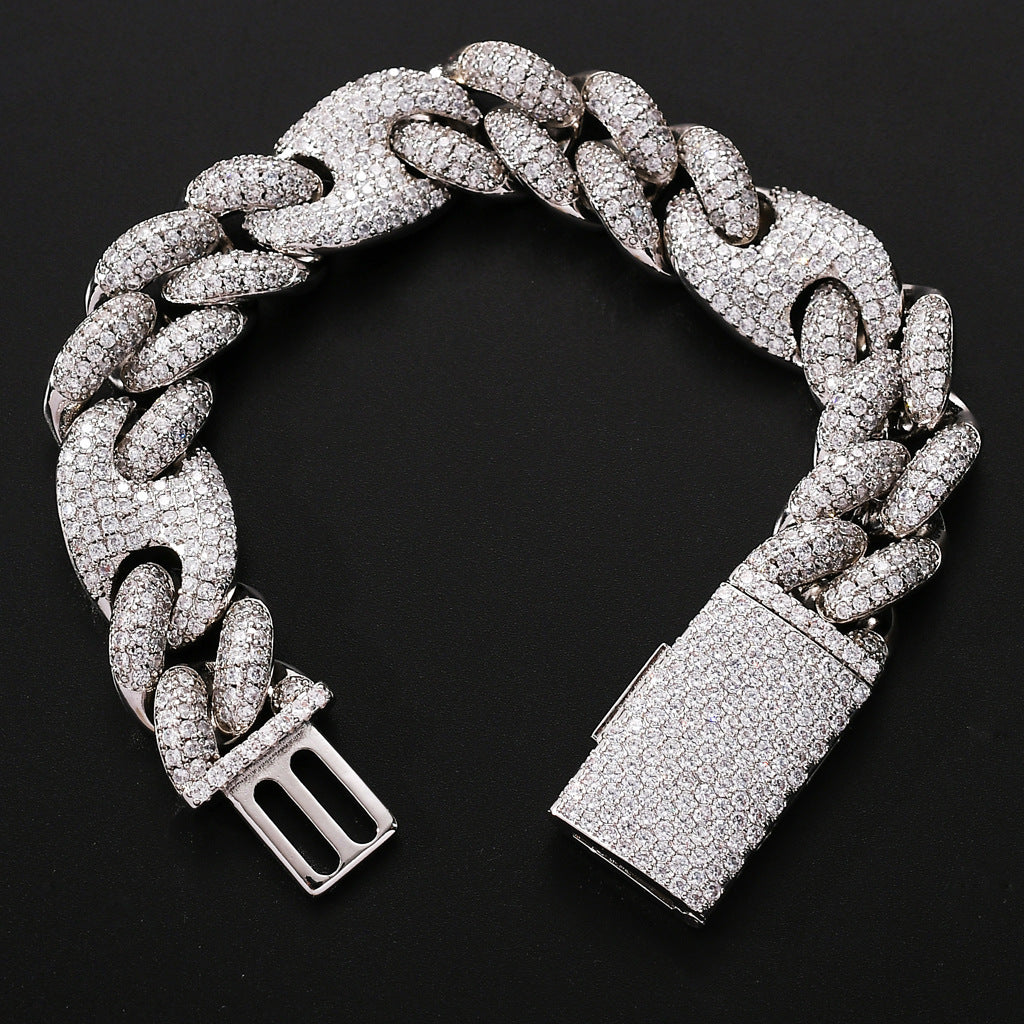 Hip Hop Cuban Link Copper Bracelet for Men