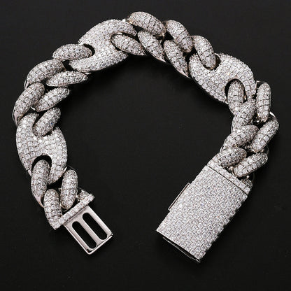 Hip Hop Cuban Link Copper Bracelet for Men