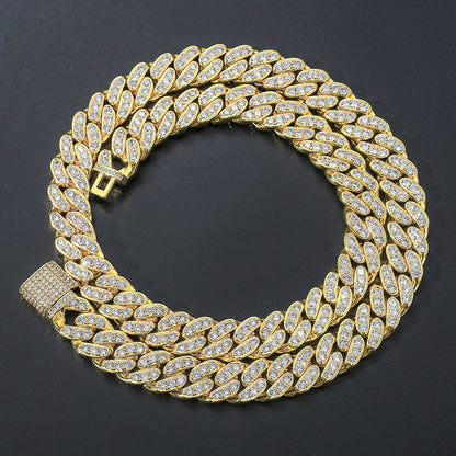 Hip Hop Light Luxury Cuban Link Cubic Zirconia Necklace for Men