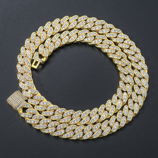 Hip Hop Light Luxury Cuban Link Cubic Zirconia Necklace for Men