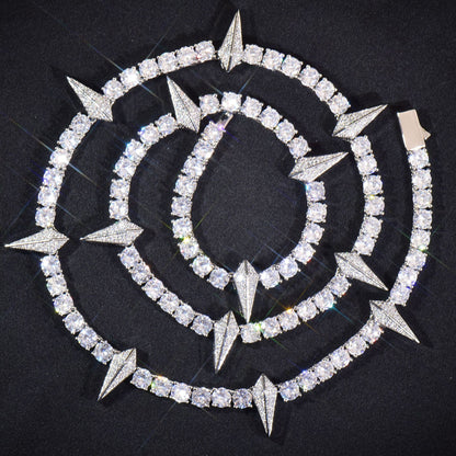 Iced Out Spike Pendant Necklace