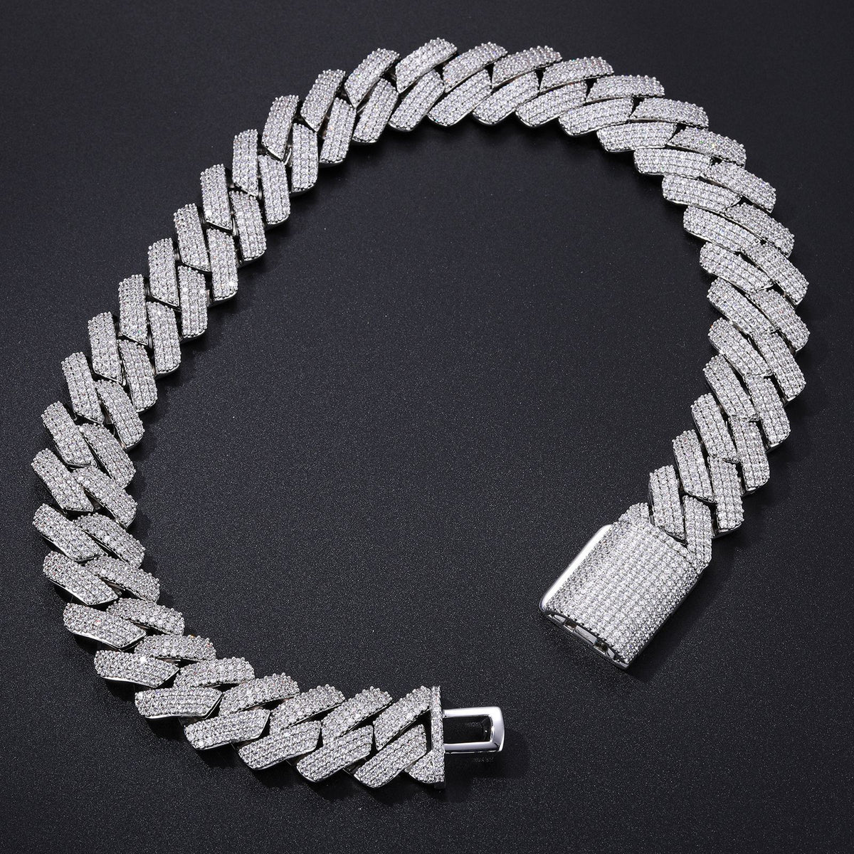 Iced Out 25mm Cuban Link Chain Necklace or Bracelet with 5A Cubic Zirconia for Men and Women product image