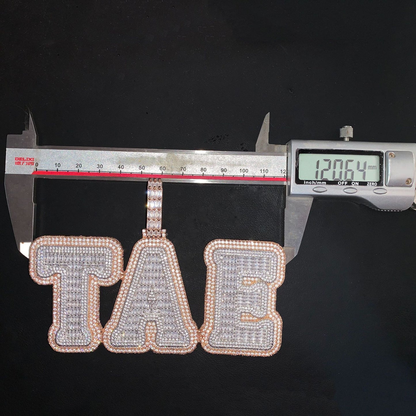 Iced Out TAE Letter Pendant for Unisex