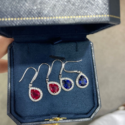 Pear Cut Teardrop Drop Earrings for Women, Faceted Color Stone Hook Dangle Earrings