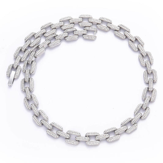 Hip Hop Geometric Cuban Link Alloy Necklace for Men
