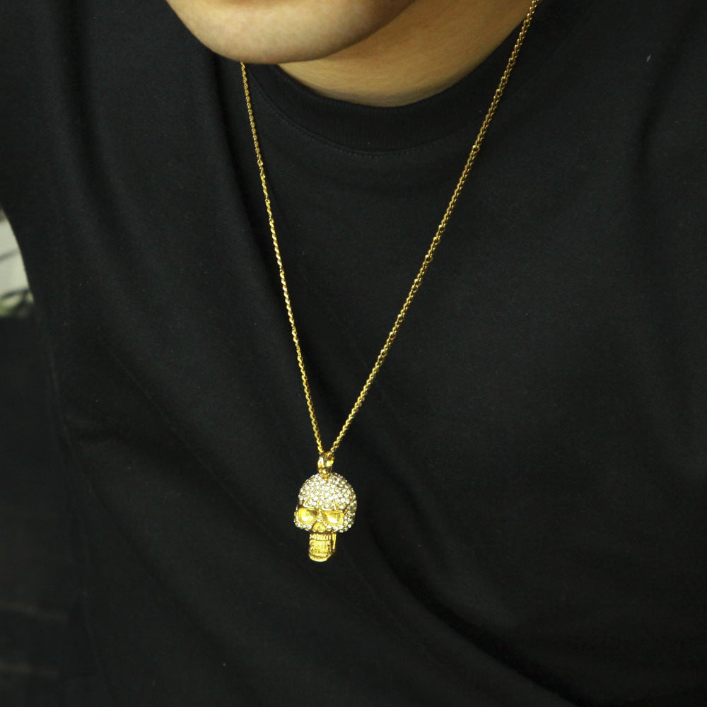 Iced BLING Letter Pendant Necklace for Women, Gold Plated Stainless Steel Hip Hop Chain Necklace