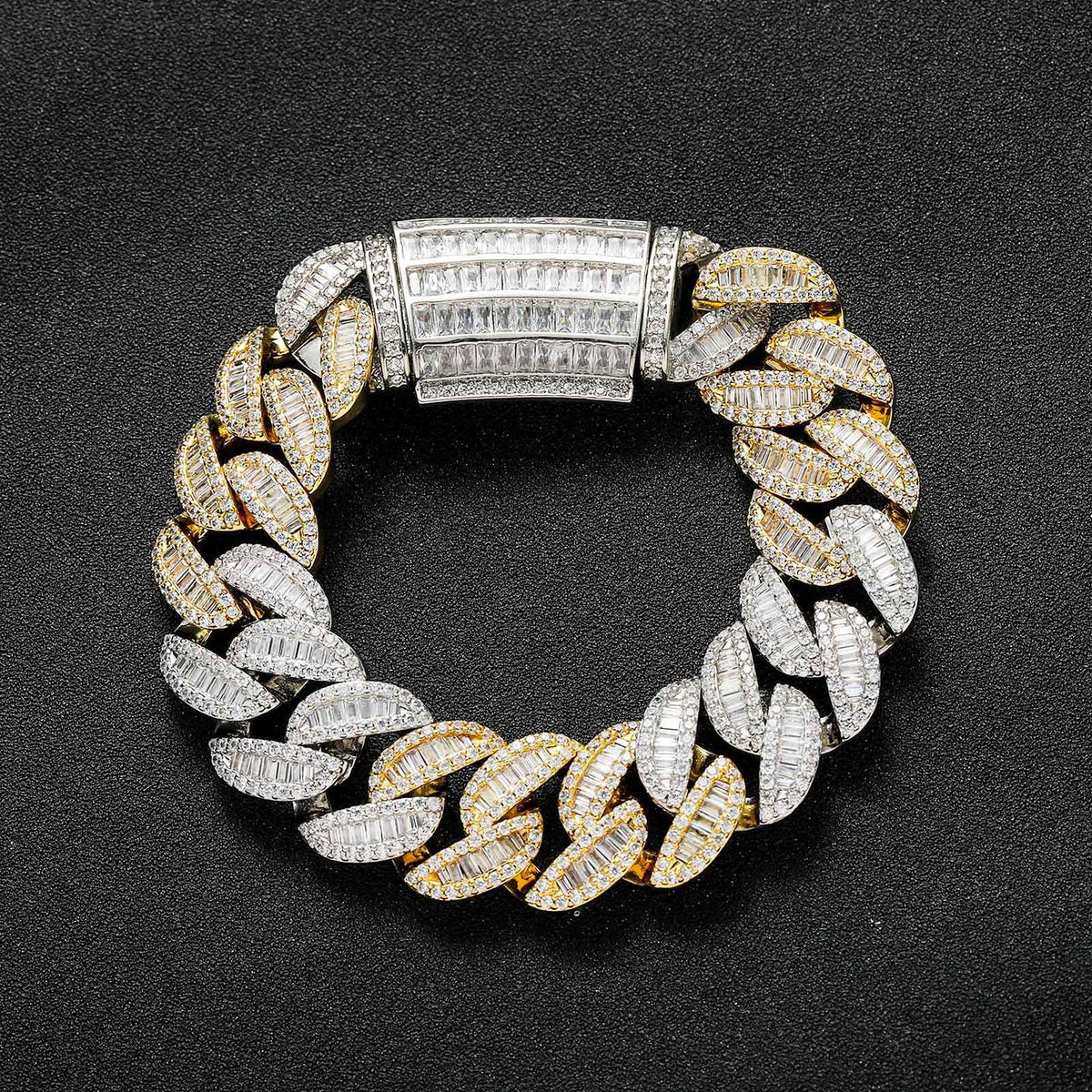 Hip Hop Cuban Link Cubic Zirconia Bracelet for Men product image