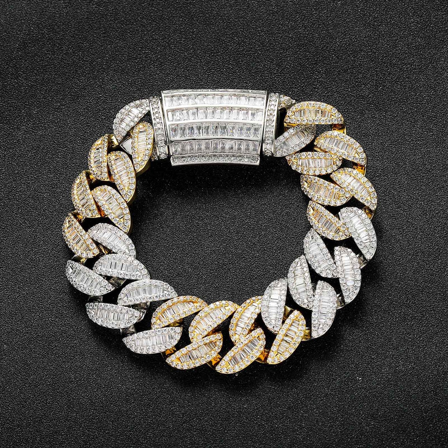 Hip Hop Cuban Link Cubic Zirconia Bracelet for Men