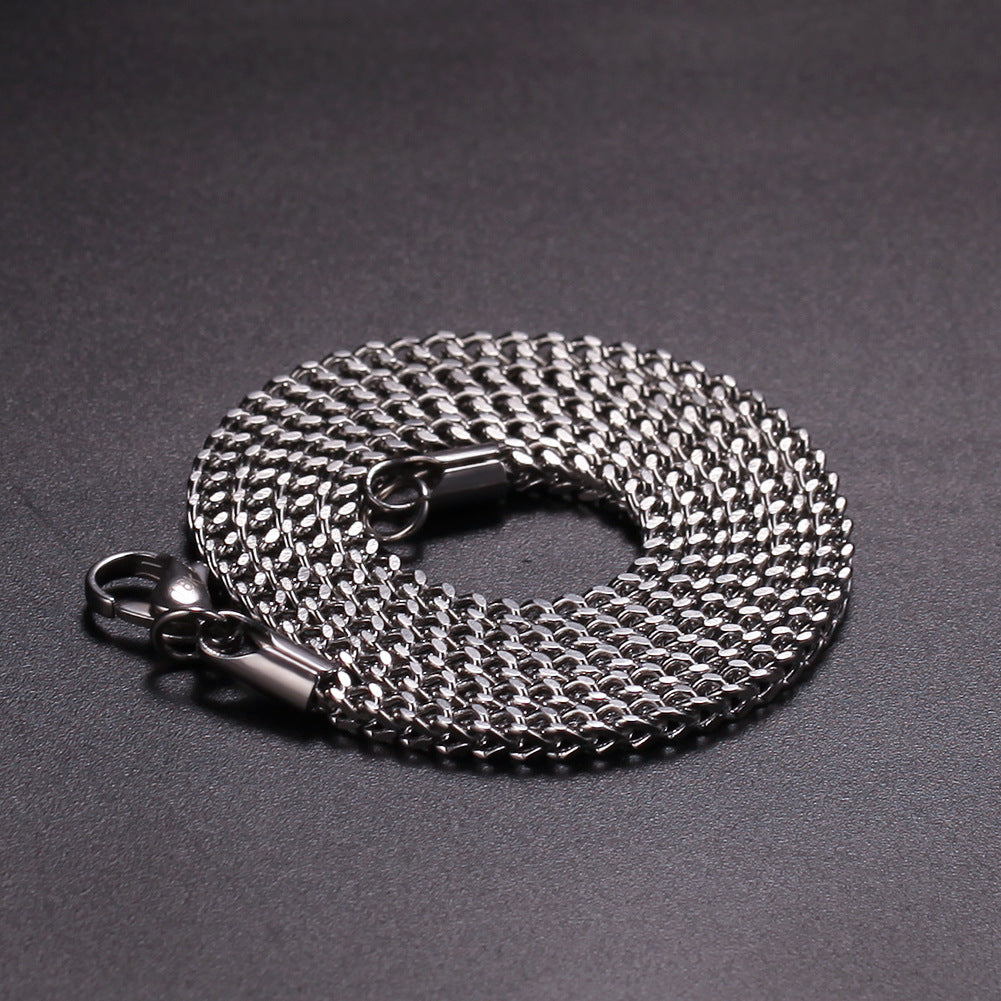 Unisex Stainless Steel Chain Necklace, Gold Plated or Silver Tone Minimalist Statement Pendant Chain product image