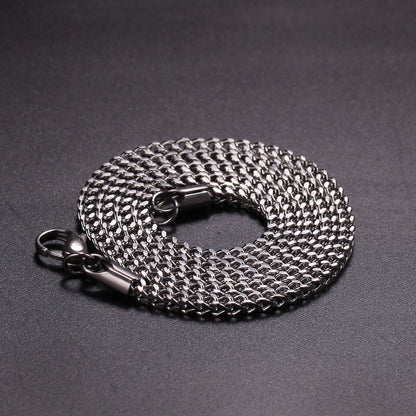 Unisex Stainless Steel Chain Necklace, Gold Plated or Silver Tone Minimalist Statement Pendant Chain