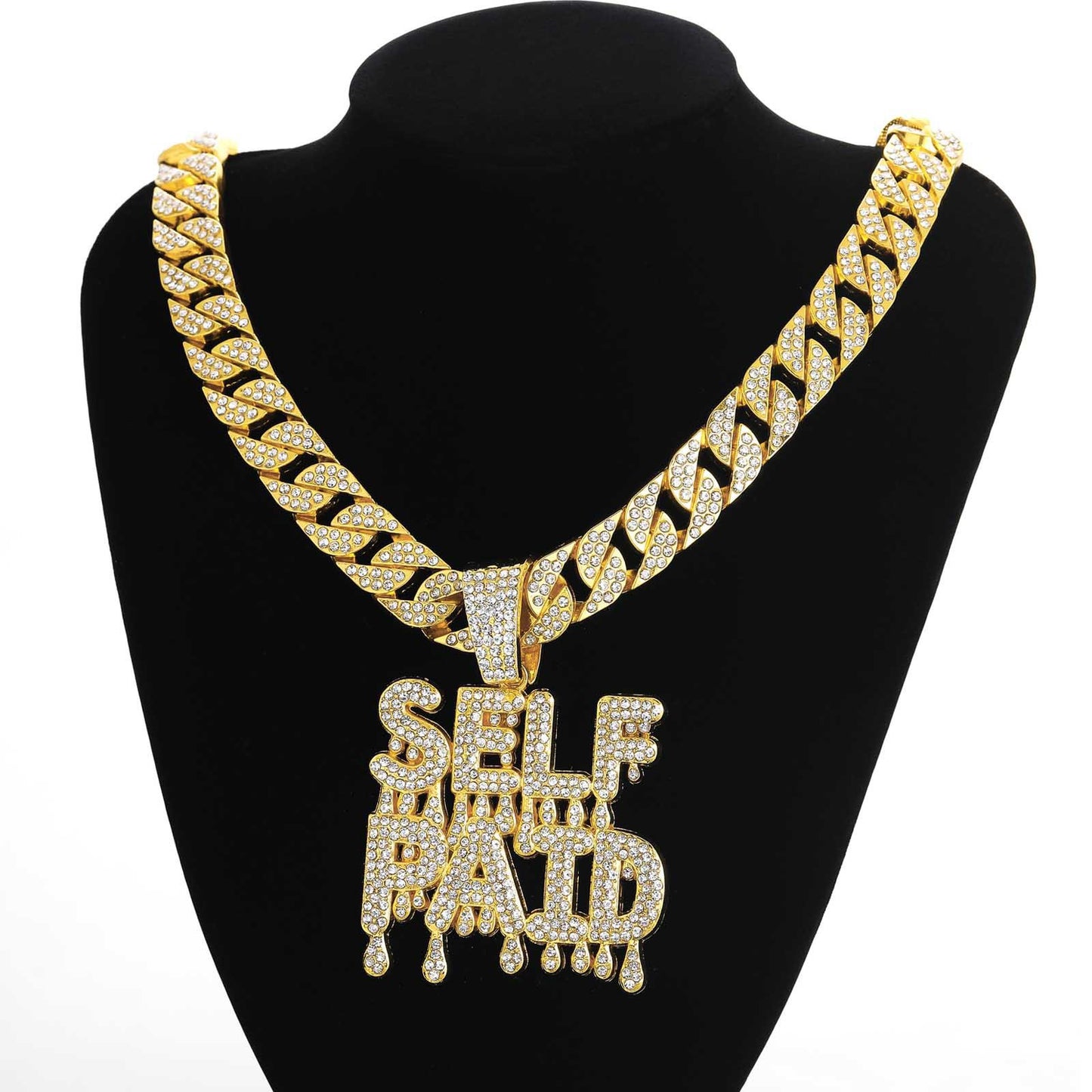 Hip Hop Letter Cubic Zirconia Pendant Necklace for Men and Women