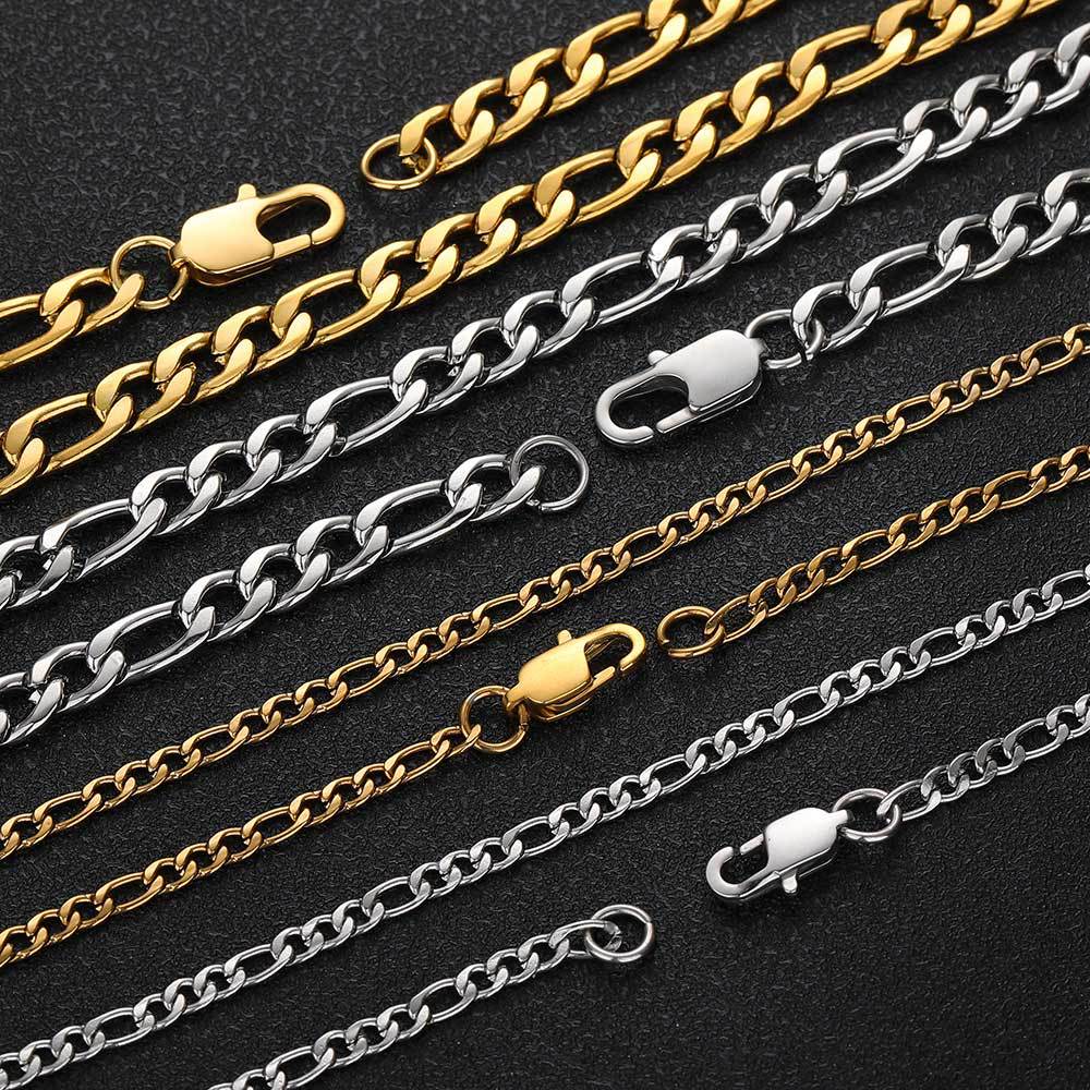 3-6 mm Polished Figaro Link Stainless steel Necklace - CHA145 product image