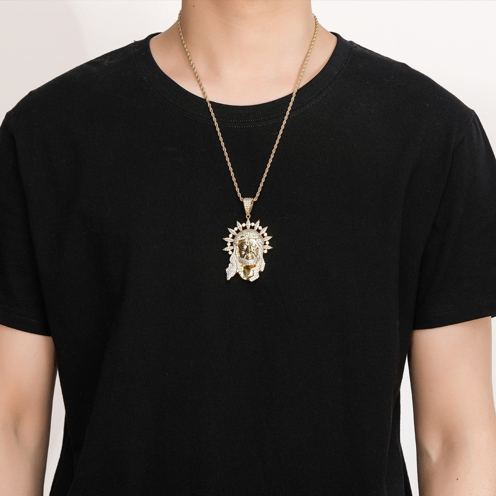 Hip Hop Vintage Fashion Cubic Zirconia Pendant Necklace for Men and Women