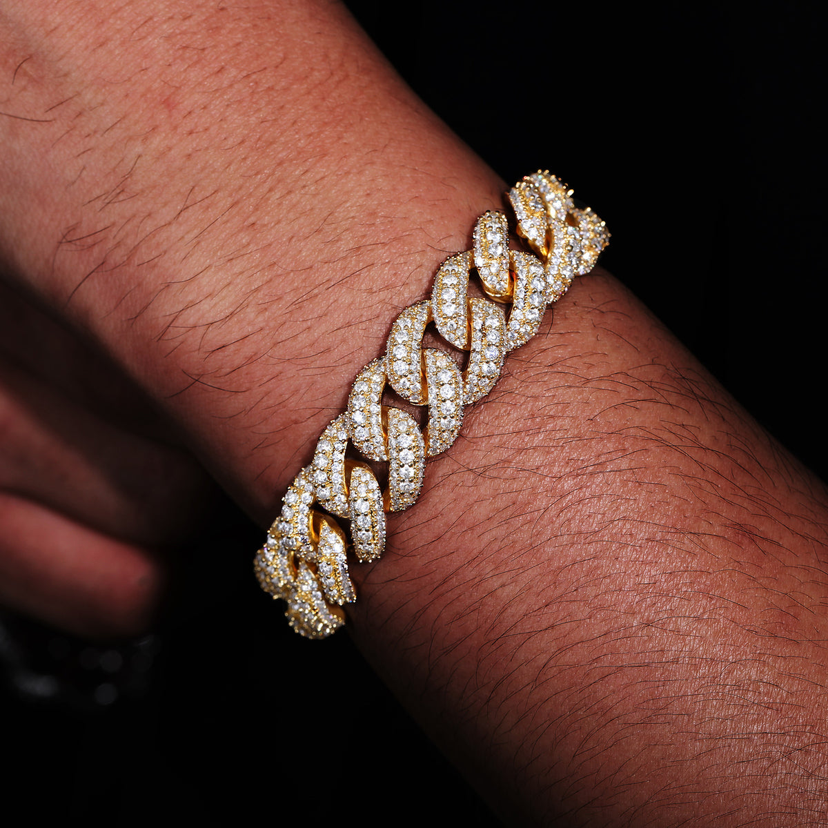 Cubic Zirconia Cuban Link Bracelet, Iced Hip Hop Bracelet for Men and Women product image